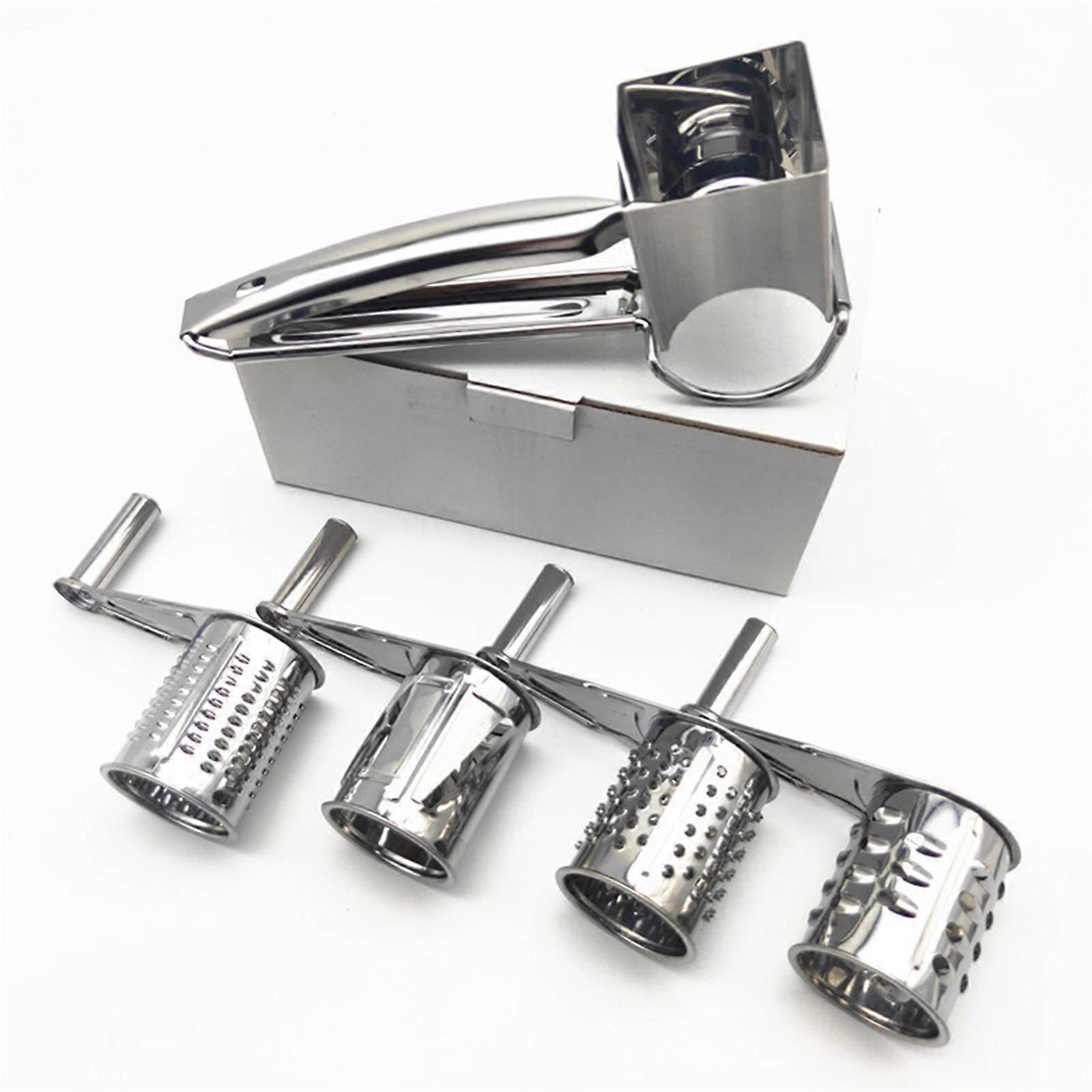 NEW Stainless Steel Multi Purpose Rotary Cheese Nut Spice Grater Shredder