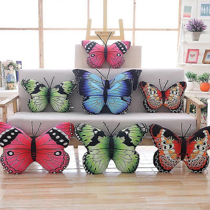 צבעוני דמוי חיים כחול מורפו פרפר כרית קטיפה כרית ממולאת פרפר לזרוק כרית רכה הביתה ספת קישוט כרית כרית קישוט ספה ביתית רכה