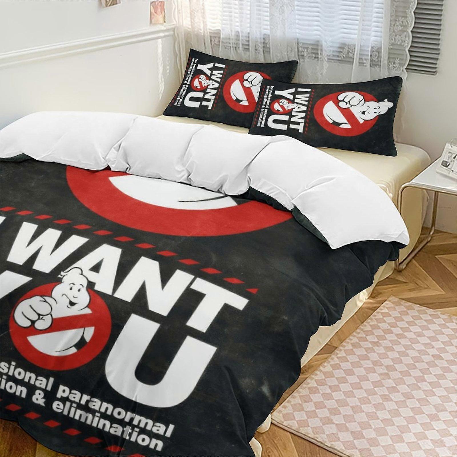 v7292  Bed Sheets Bedding I Want You GHOSTBUSTERS Comforter Set Soft 3 Pcs Twin Bedding Sets Thicken for All Season, 1 Comforter  2 Pillow Shams  Bed 