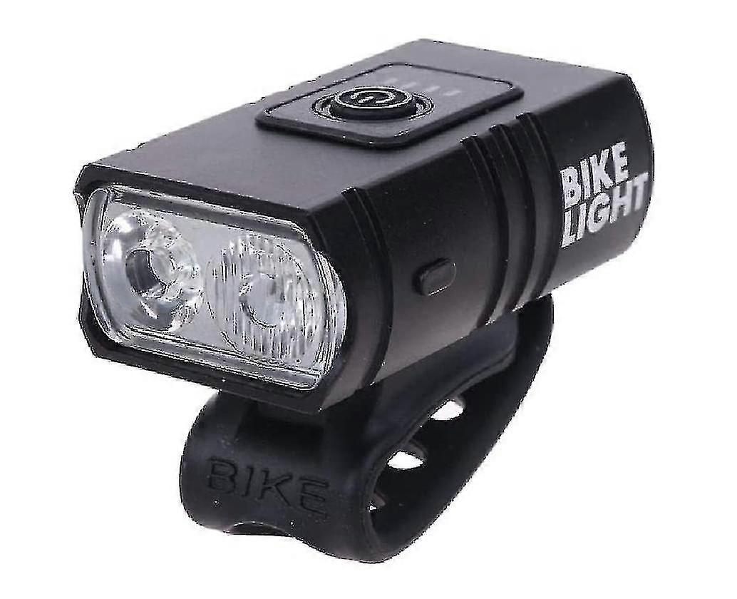1/2 Ledler Süper Parlak Bisiklet Işık Usb Şarj Edilebilir Su Geçirmez Bisiklet Ön Işık Su Geçirmez Bisiklet Ön Işık (siyah)