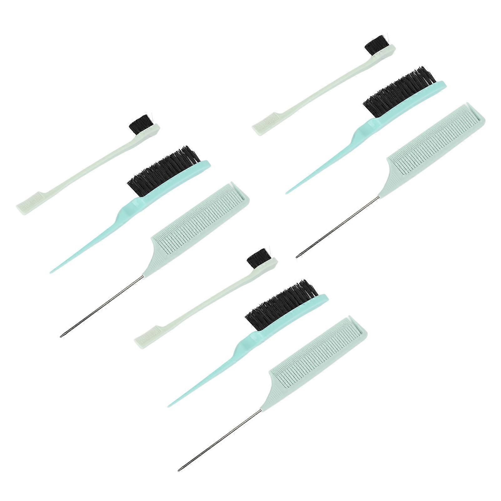 3 Pcs Hair Comb Styling Set Soft Nylon Bristles Comfortable Grip Beard Hairstylist Hairdressing Beard Tools