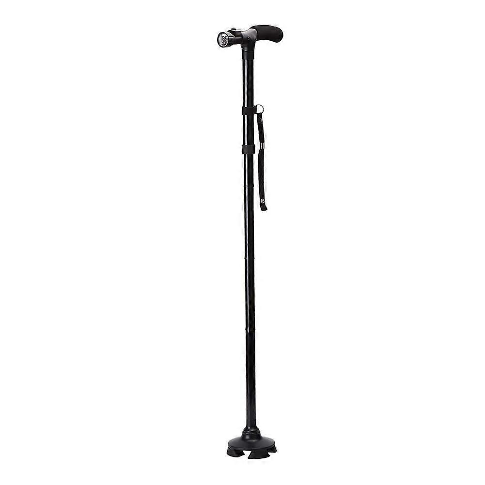 Collapsible Anti slip Foldable Aluminum Alloy Cane Elder Safety Walking Stick with LED Light