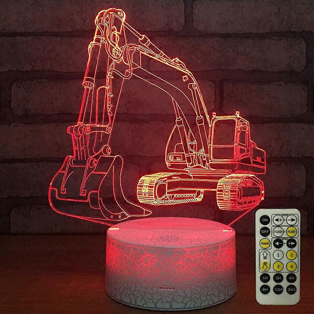 Excavator 3D LED Optical Illusion Sensor Night Light