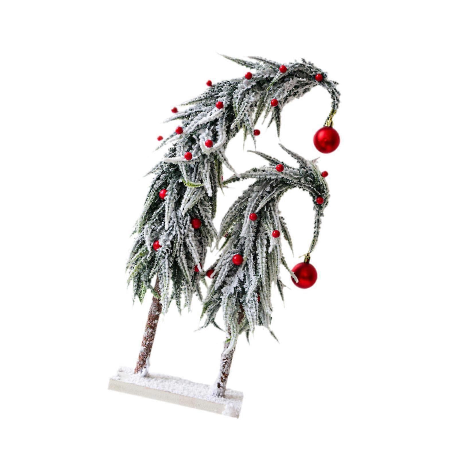 Tabletop Christmas Tree Statue Funny Desktop Ornament for Home Shelf Desktop