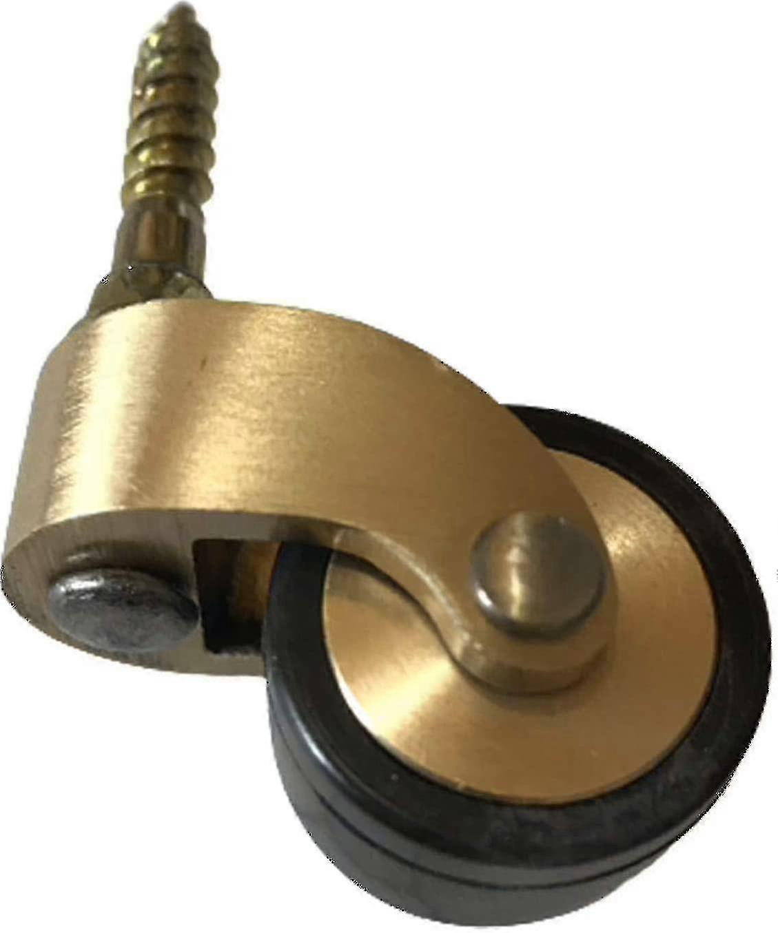 2024 عجلات أثاث نحاسية صلبة ، عجلات دوارة مطاطية على الطراز القديم ، قطر العجلة 25 مم ، سعة الحمولة 150 كجم ، مع جذع ملولب ، مناسب للبيانو L