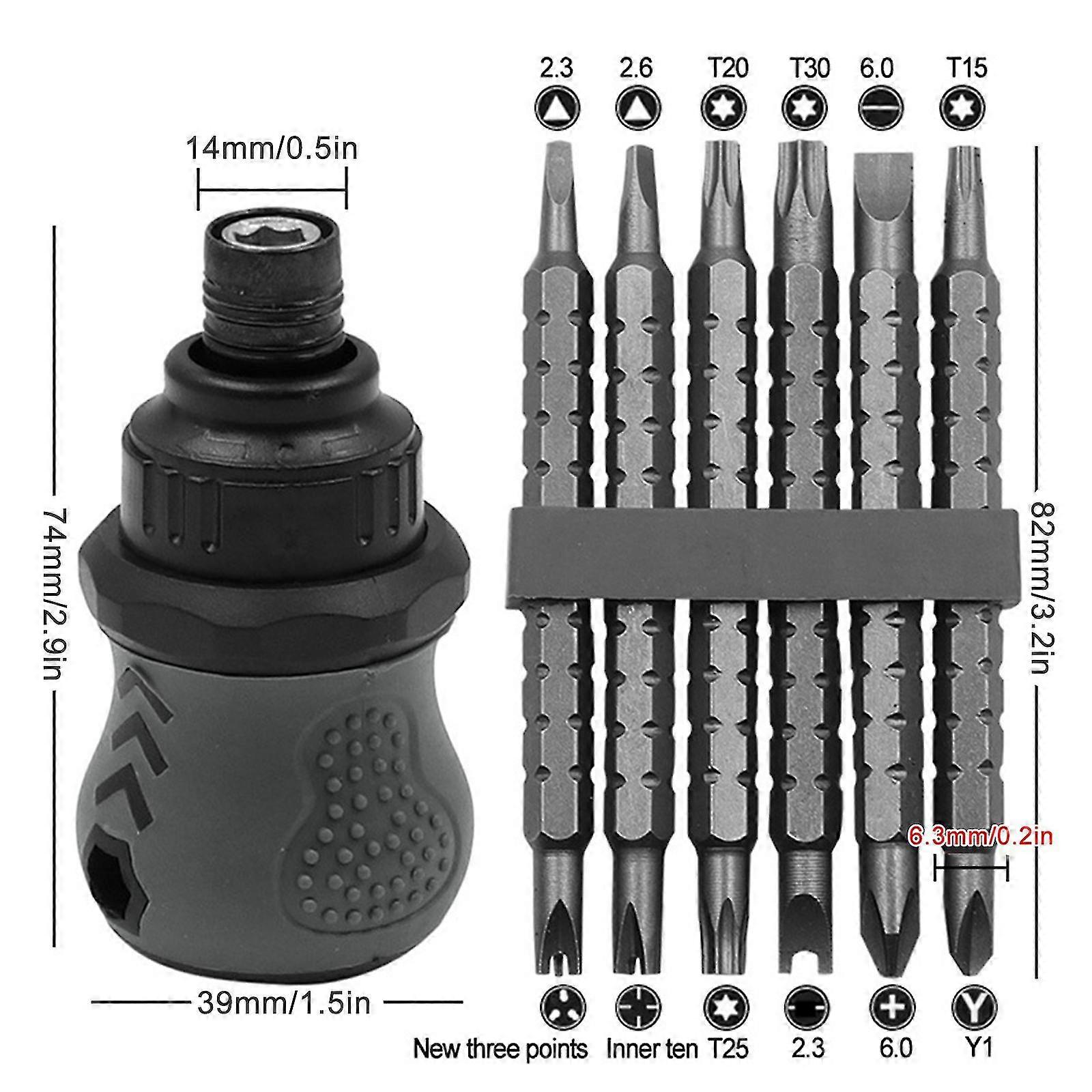 Drill Telescopic Short Handle Cross Groove Fat Head Disassembly Combination Chrome Vanadium Screwdriver