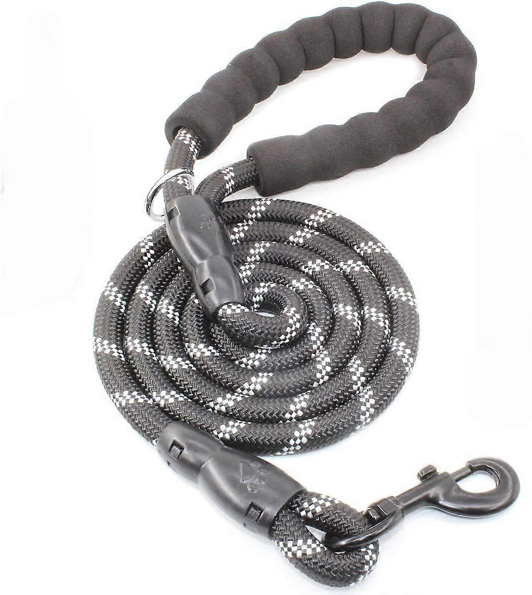 Comfortable Padded Handle and Highly Reflective Threads for Small Medium and Large Dogs (5FT-1/2'', Black)