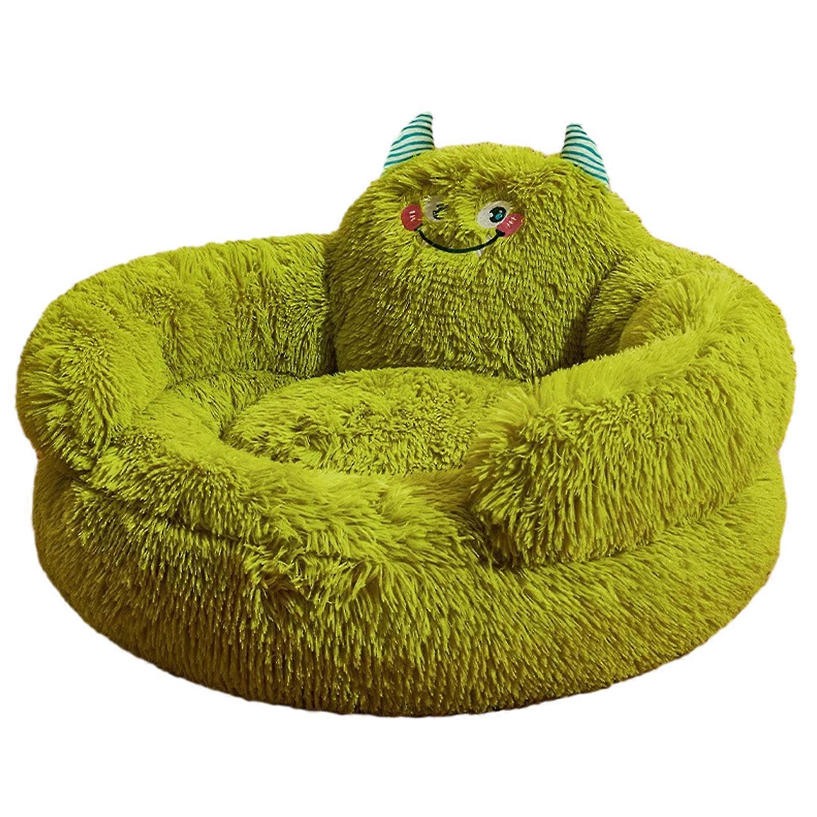Lovely Fluffy Round Dogs Cat Bed Anti Anxiety Cuddler Pet Nests for Medium Large Small Size Dog Cat