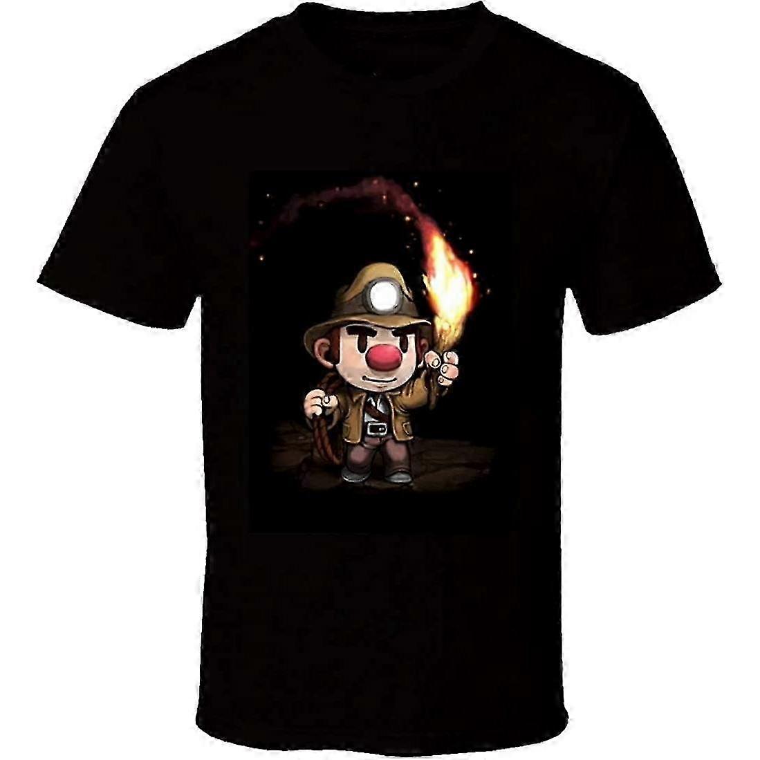 Camiseta Spelunky Games Negro Material retro de moda
