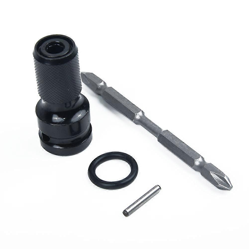 4pcs Air Impact Wrench Adapter 1/2on 1/4  Socket Nut-on Bit Hex Shaft Tool