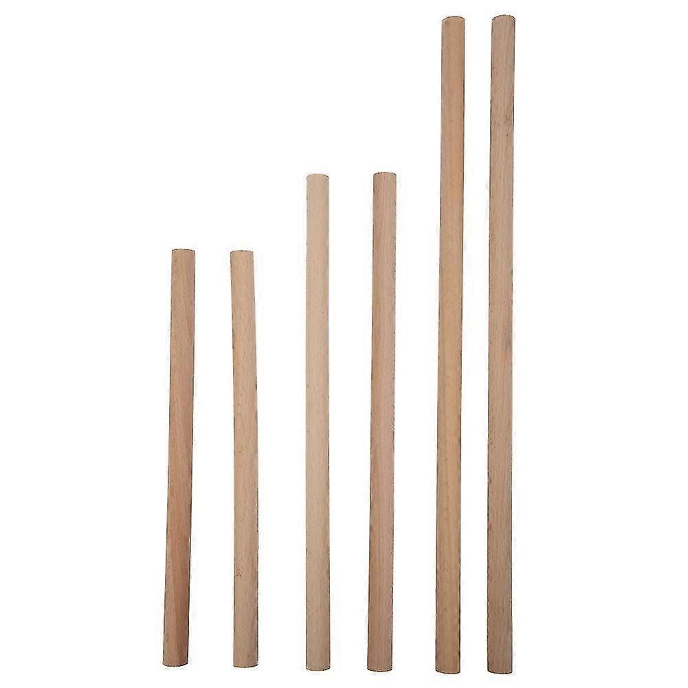 Wooden Knitting Tool Set - 6 Pcs Round Beech Woven Stick for Manual DIY Tapestry Making