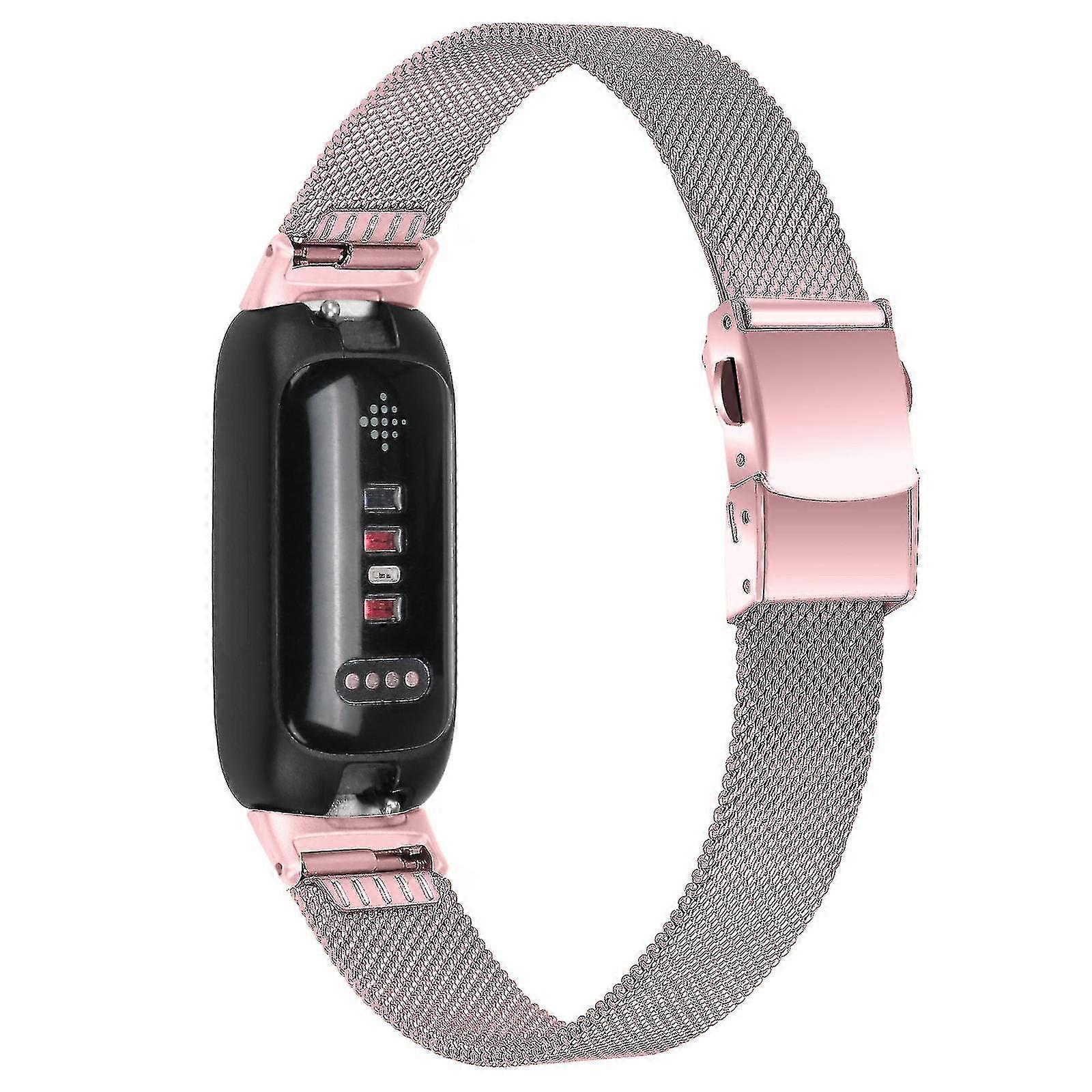 For Fitbit Inspire 3 Stainless Steel Milanese Replacement Strap Adjustable Watch Band With Buckle - Gold