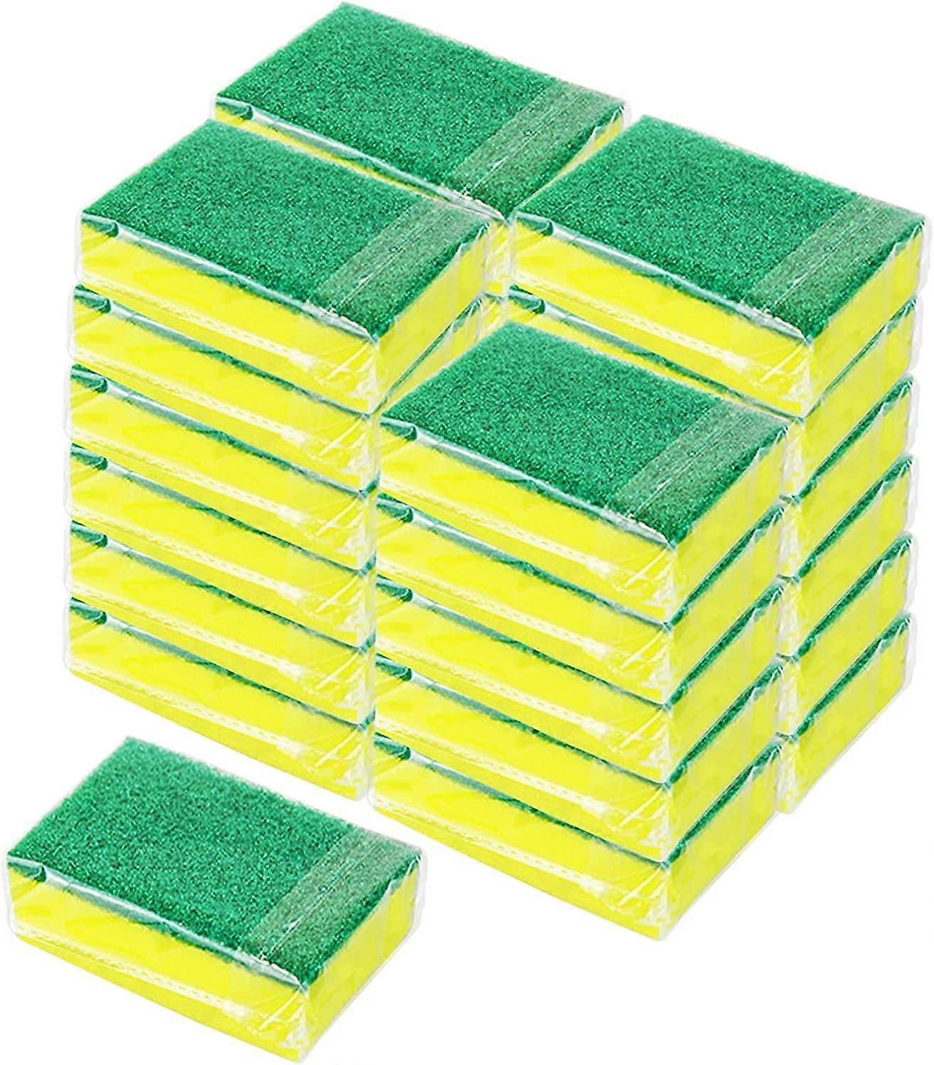 24 Pack Sponge Individually Wrapped, Bulk Kitchen Dishwashing Sponge, Non Scratch Scouring