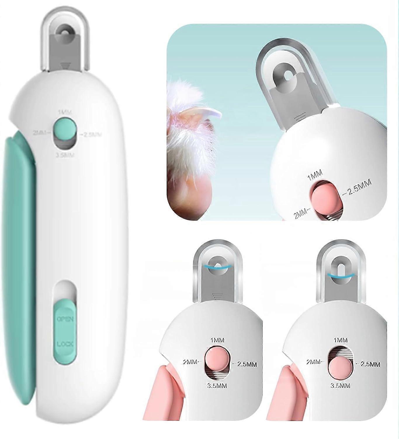 Cortadores de unhas Cat com abertura ajustável, Aparador de unhas seguro Cat com furo de corte circular, cortadores de unhas de estimação 1/2/2.5/3.5mm para filhotes de gatinhos
