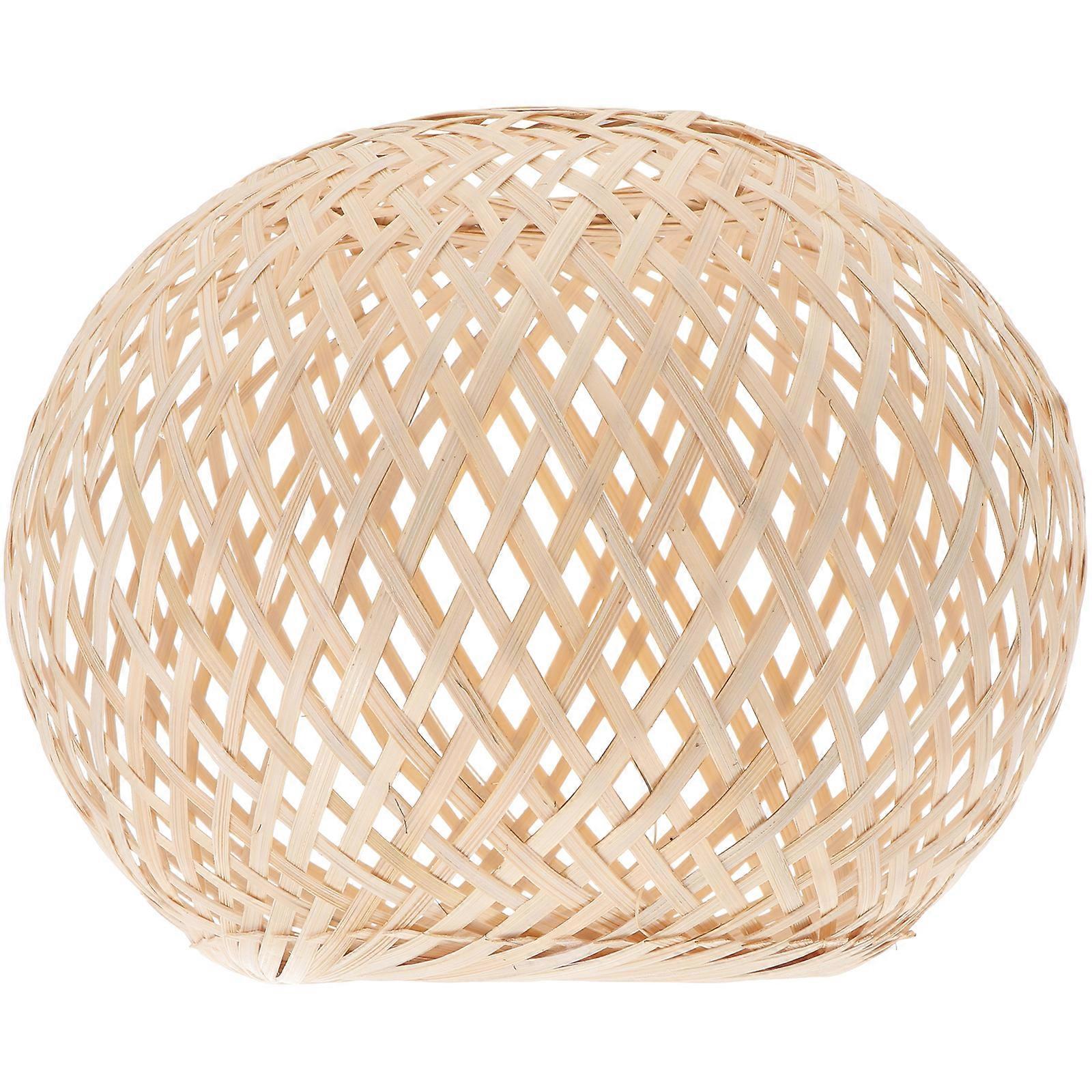 1pc Simple Style Bamboo Woven Lampshade Chinese Style Lamp Cover Accessory