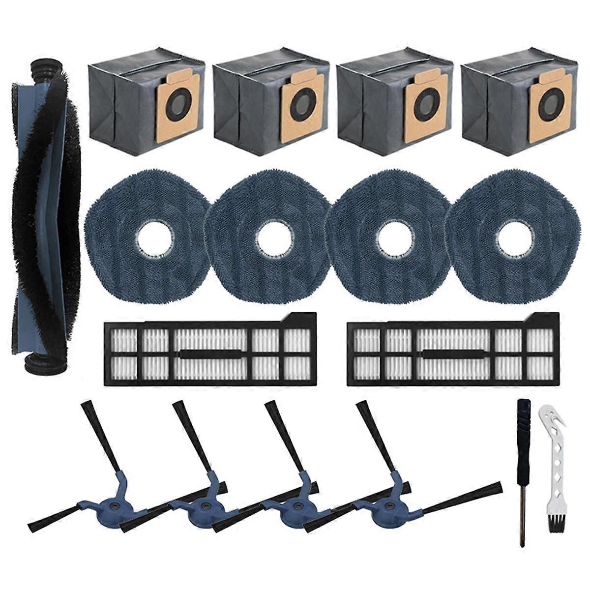 For X10 Pro Omni Robot Vacuum Cleaner Replacement Parts Include 1 Main Brush 4 Mop 4 Side Brush 2 Filter 4 Dust Bag