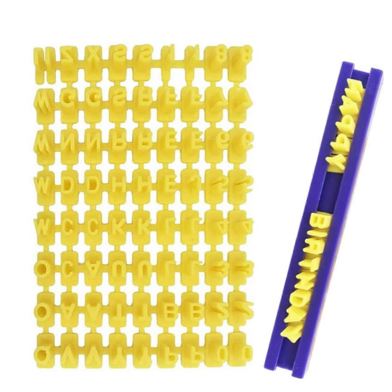 Cookie Stamps, 72 Pieces Letters and Numbers Embossing Biscuit Stamp Letters Cookie Cutter Fondant Letters Stamp