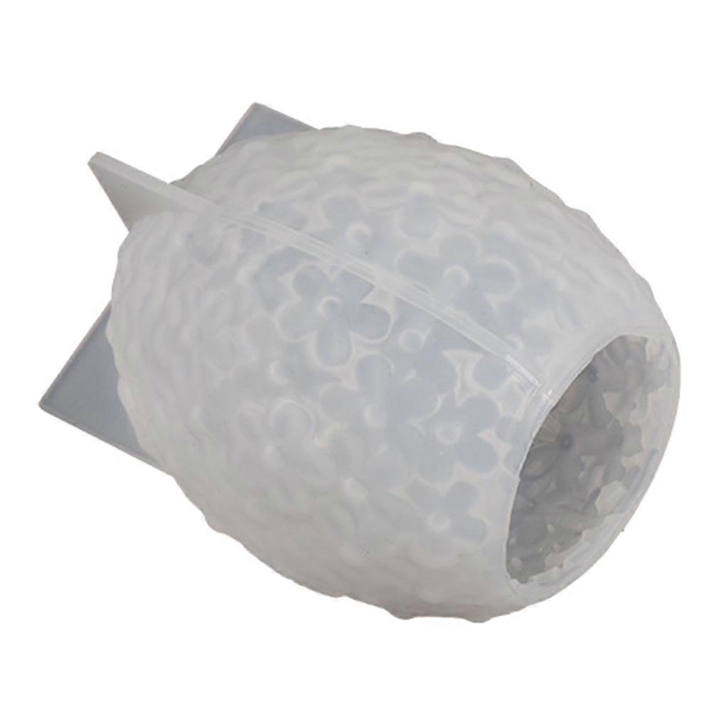 Embossed Flower Egg Shape Silicone Candle Mould For Scented Candle Making