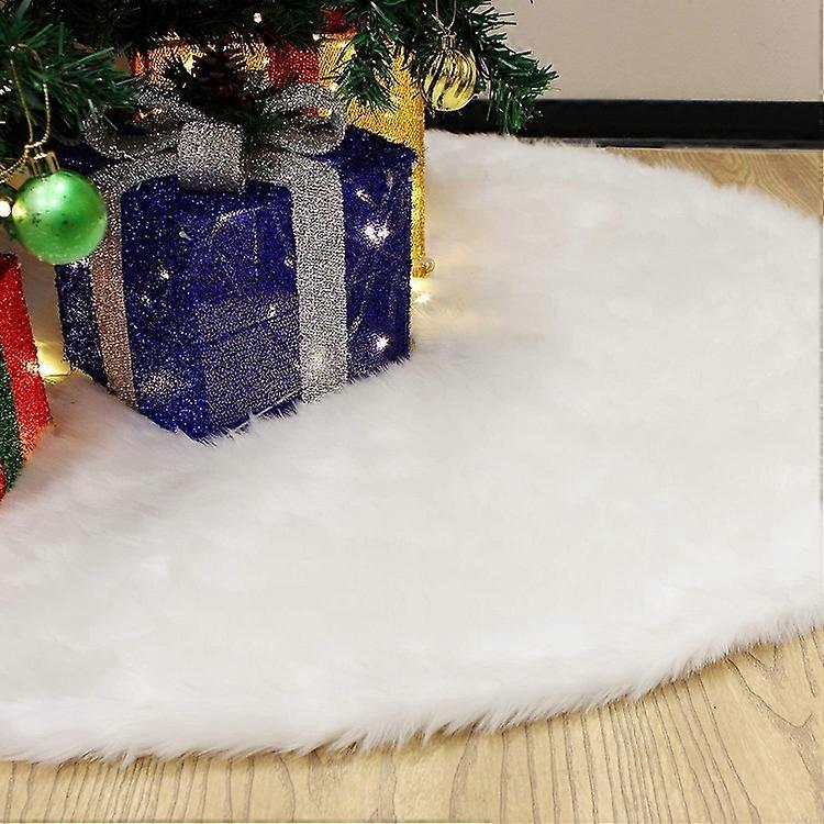 90cm Christmas Tree Skirt, Tree Mat, White Rabbit Plush Tree Skirt, Christmas Tree Decorations, Christmas Party Decorations, Dice