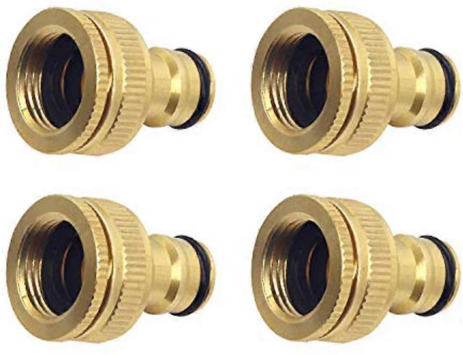 Connecteur de robinet de jardin en laiton, 4 pièces, adaptateur femelle vers fendu 2 en 1 1/2 pouce et 3/4 pouce