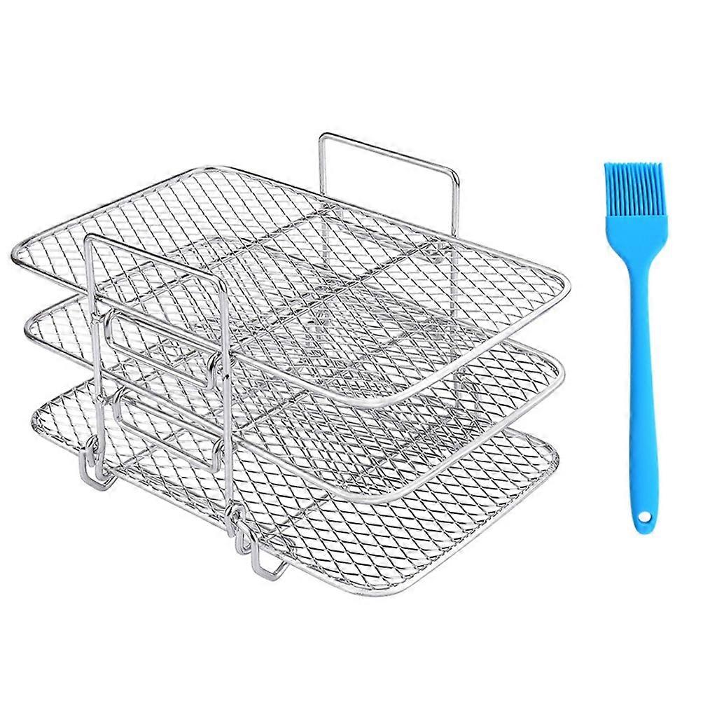 Dehydrator Stand Air Fryer Grill Stands with Three Stackable Layers Food Grade