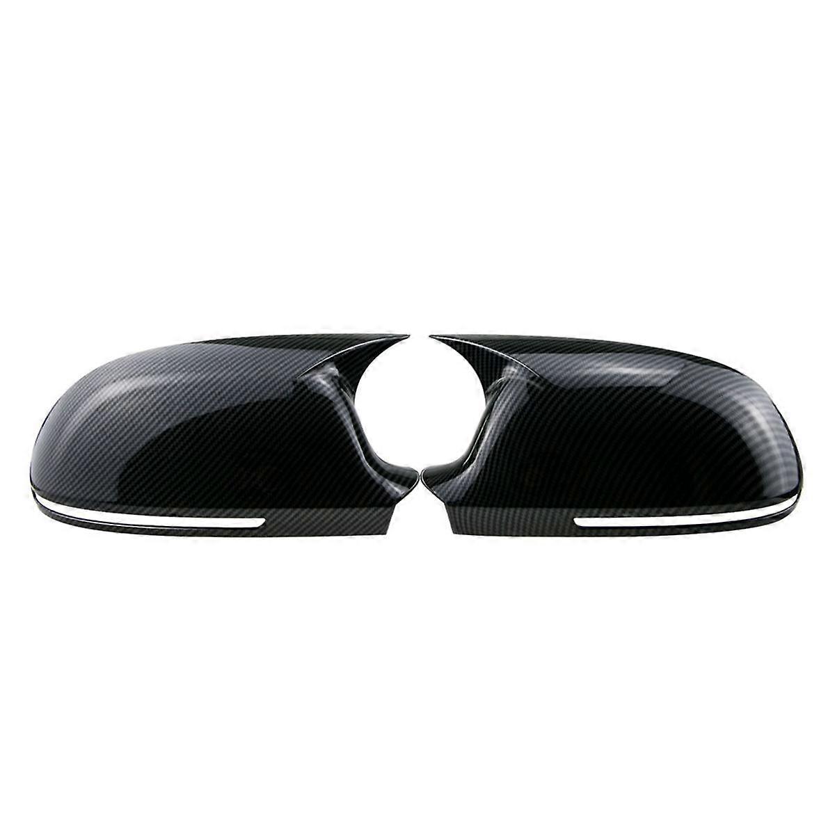 Car Side Door Mirrors Cover Auto Rearview Mirror Cap for A4 A5 B8 A3 8P A6 C6(Carbon )