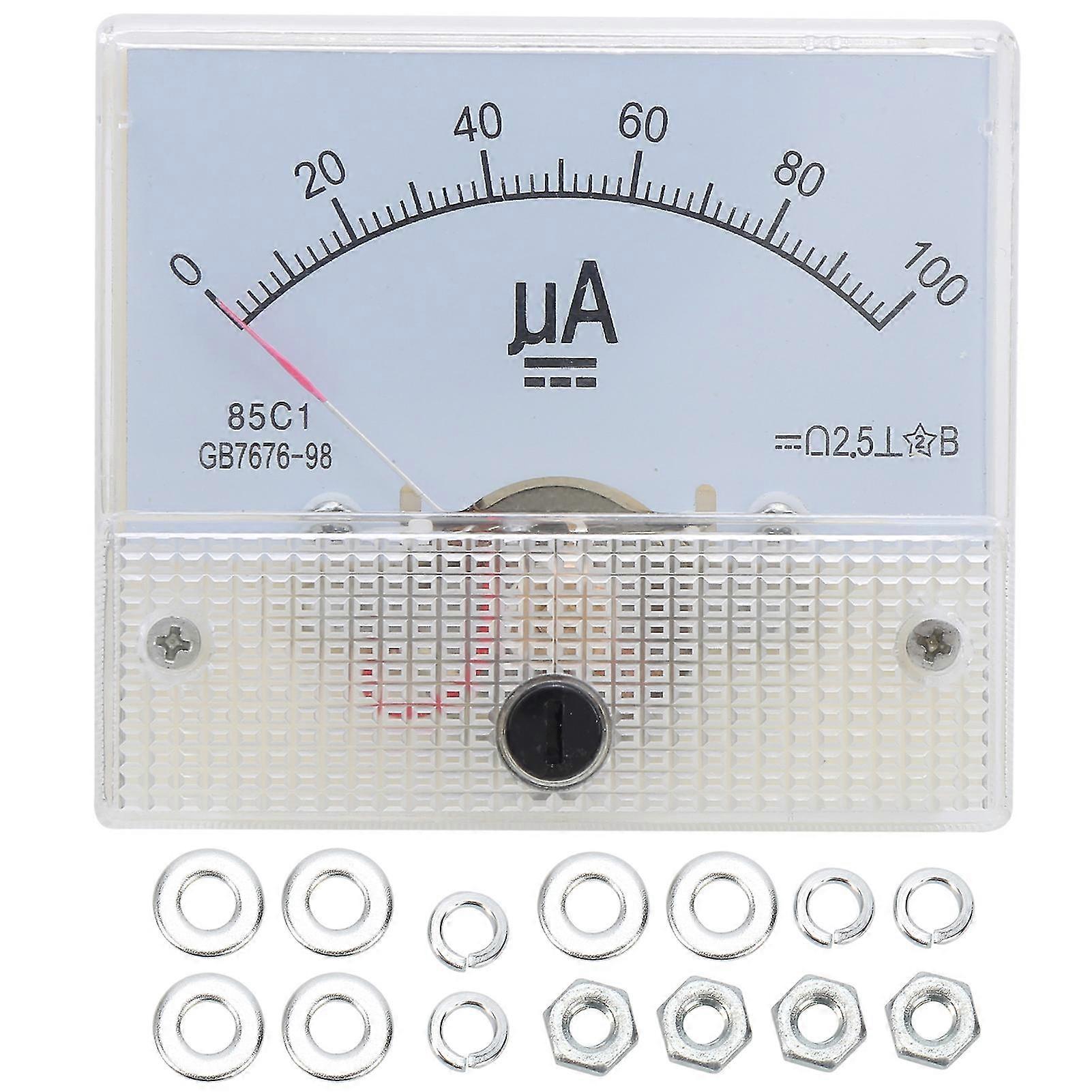 85c1 Dc 0~100ua Pointer Type Ammeter Analog Current Panel Meter Measuring Instrument Tw