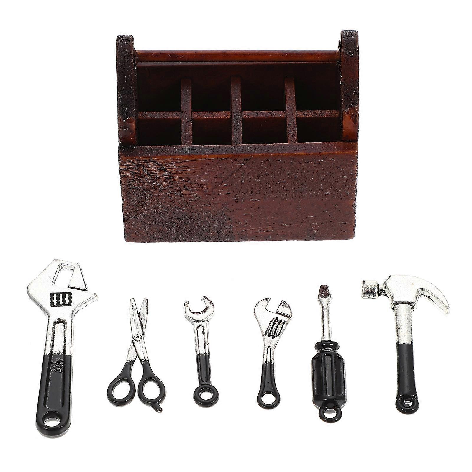Tool Set Toy Pretend Play Accessories Tiny House Tool Miniature House Tool Case Kid Building Toy
