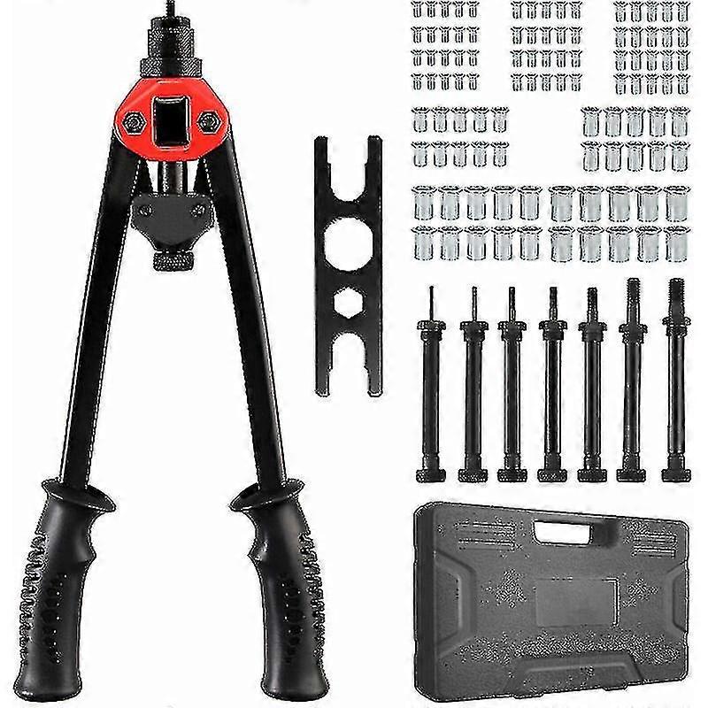 16' Professional Rivet Plier Rivet Pliers With 100 M3, M4, M5, M6, M8, M10, M12 Rivet Nuts