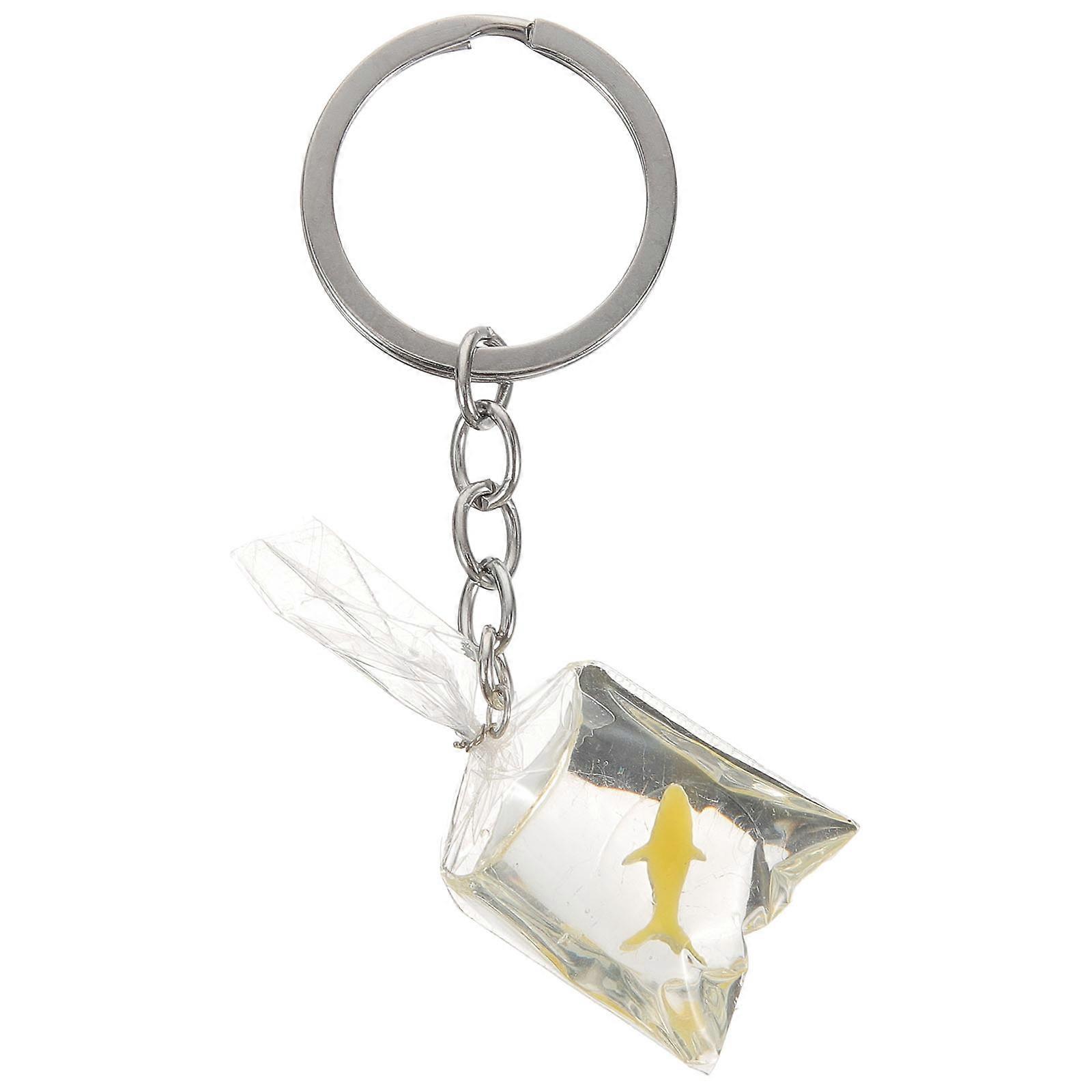 Car Key Chain Fish In A Bag Theme Pocket Keychain Cute Key Ring Bag Pendant