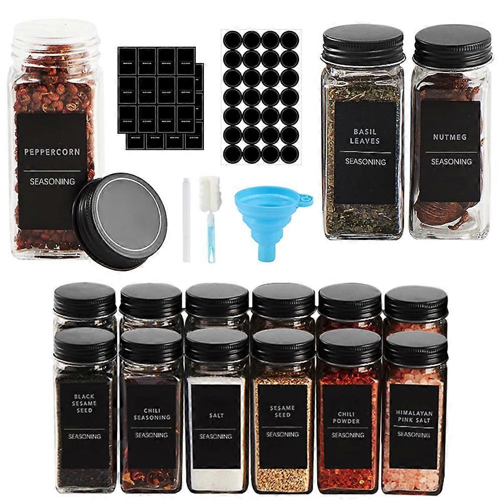 Storfex 12 Pack 120Ml Glass Spice Jars With Labels Spice Jars & Racks