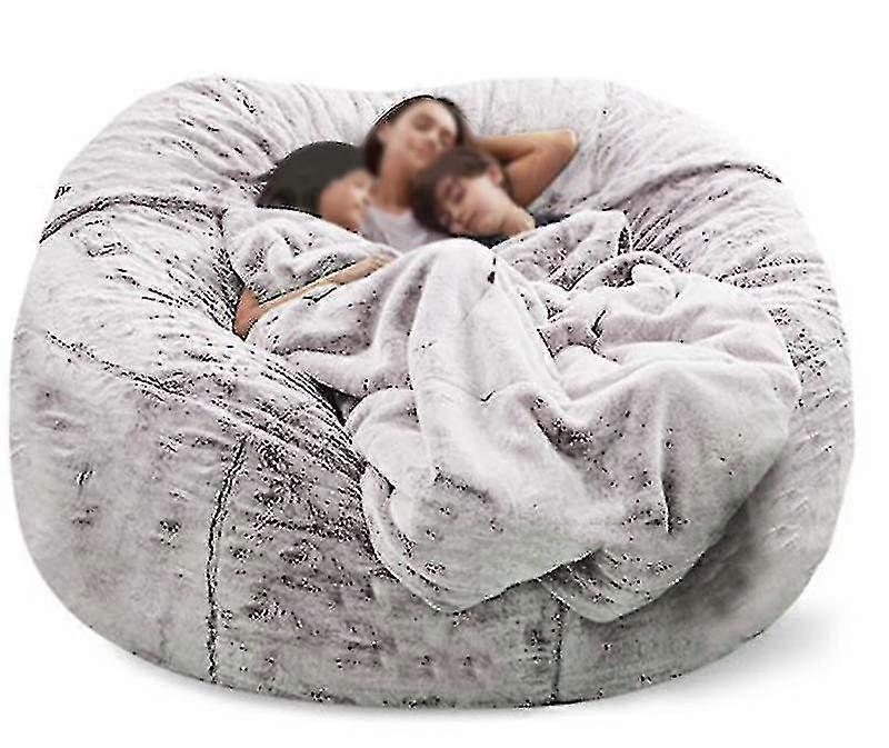 Lazy Sofa Bean Bag Pelliccia artificiale Bean Bag Bean Sofa-135 cm * 65 cm-Snow Brown
