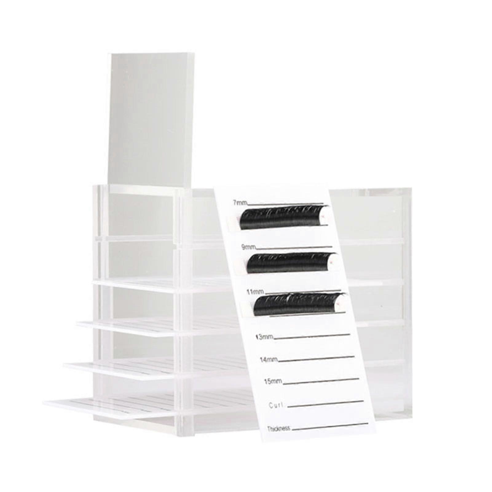 5 Layers Clear Eyelash Storage Box Drawer Design Acrylic Eyelash Storage Box with Scale Plate for Women Transparent Color