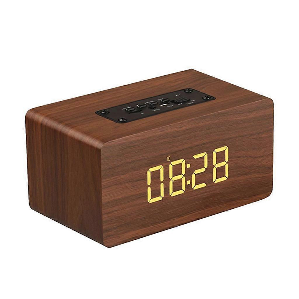 LED Digital Alarm Clock Wireless Bluetooth-compatible Speaker Desktop FM Radio Clock