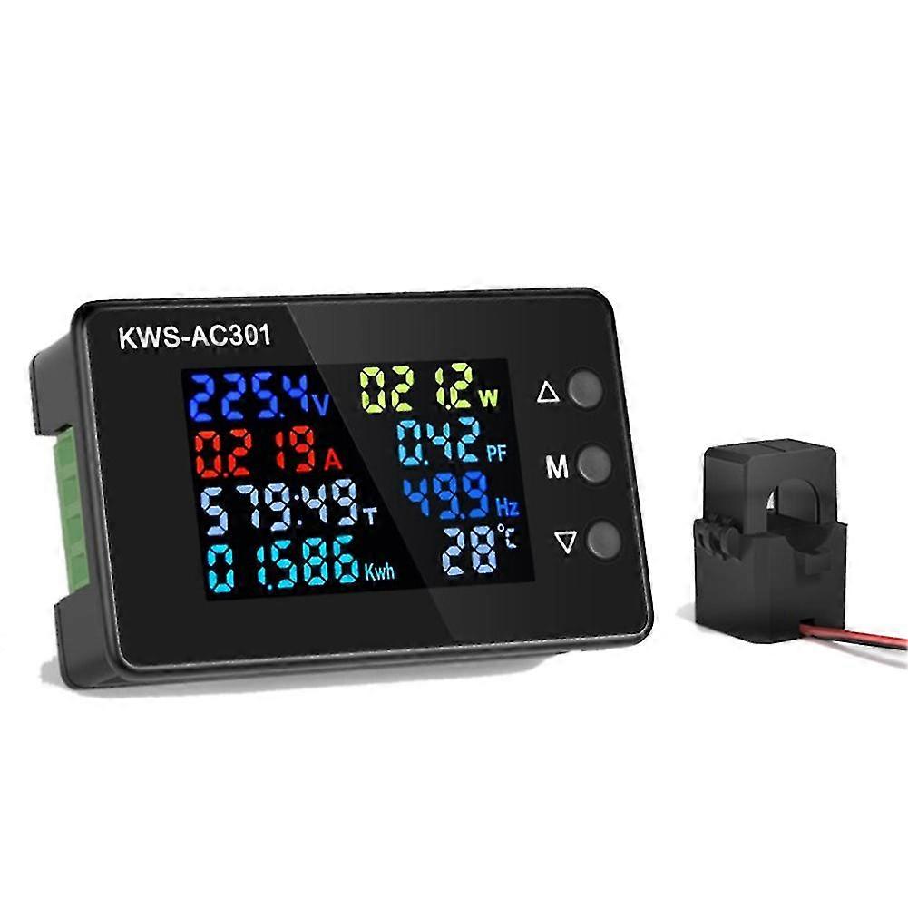 Digital Display Current Voltmeter 50-300v Ac Wattmeter Funct Electric Meter Detector Ac100a