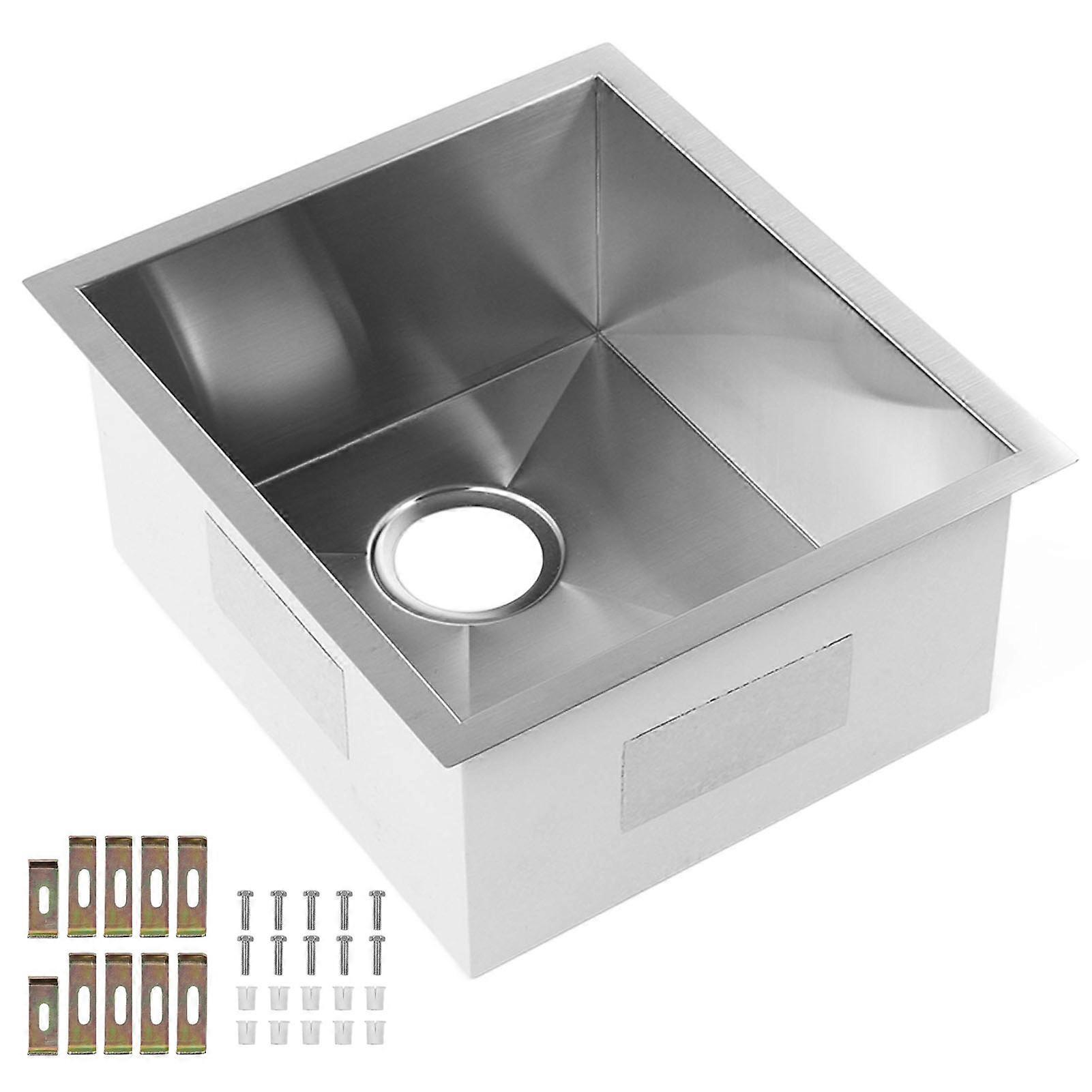 RV Rectangular Sink Wash Basin Stainless Steel 400x350x203mm Rust Resistant Large Capacity for Camper Yacht Motorhome