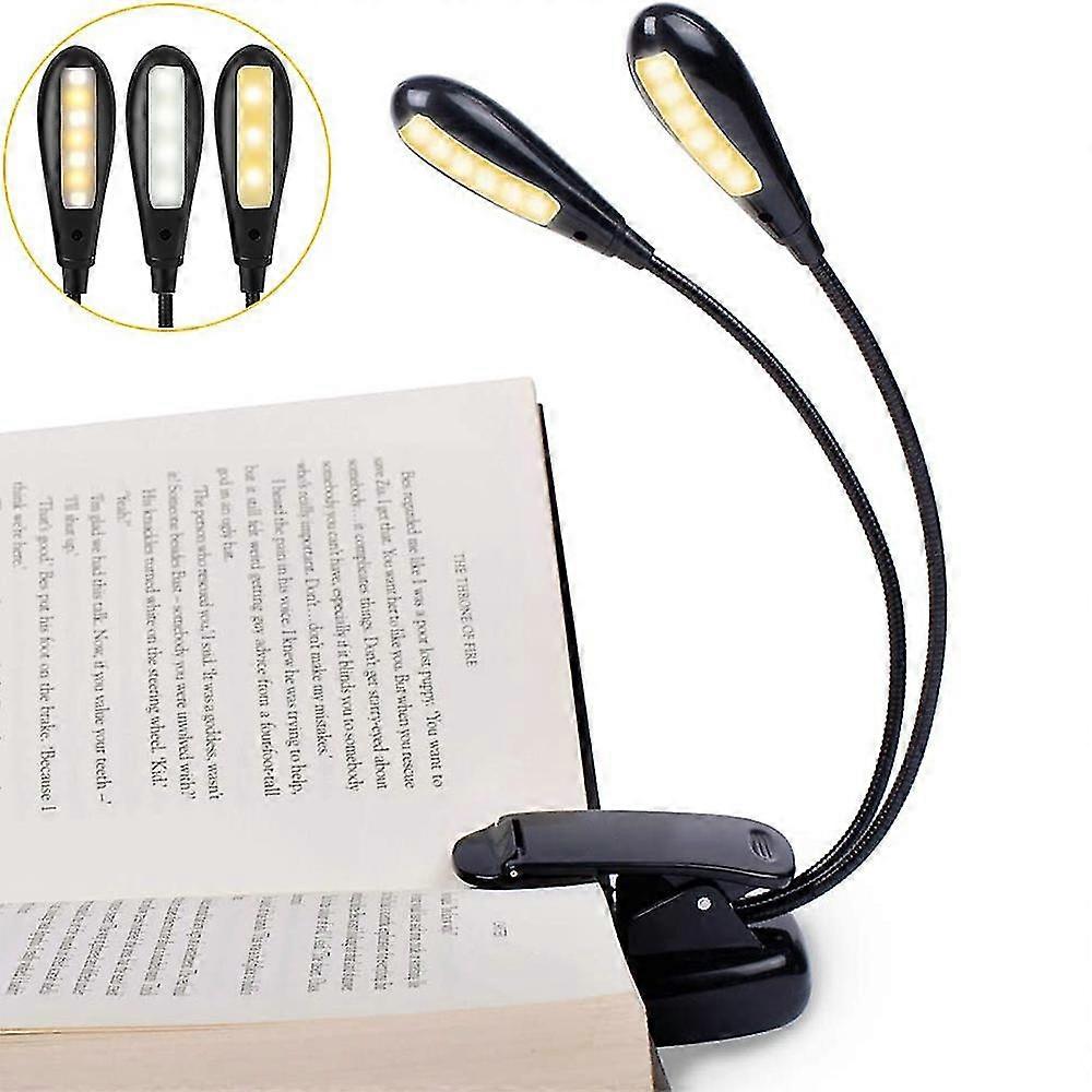 Sunrain Rechargeable 14 Led Book Light, Clip On Bed Reading Light, Music Stand Lamp, 3 Brightness