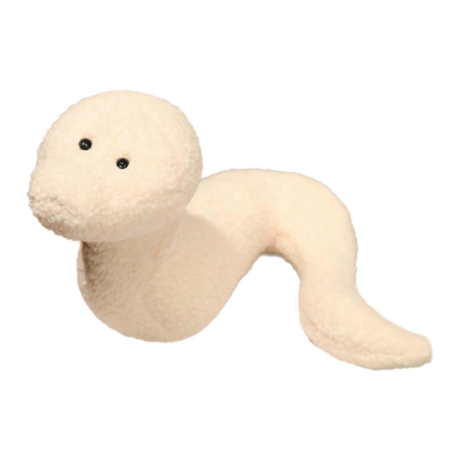 Snake Plush Toy Cartoon Decor Snake Plush Doll for Living Room Souvenir Cafe white