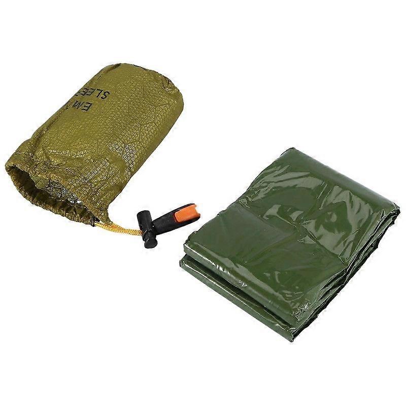 Emergency Sleeping Bag Bivy Sack with Whistle Outdoor Survival Sleeping Bag Thermal Blanket for Camping Backpacking