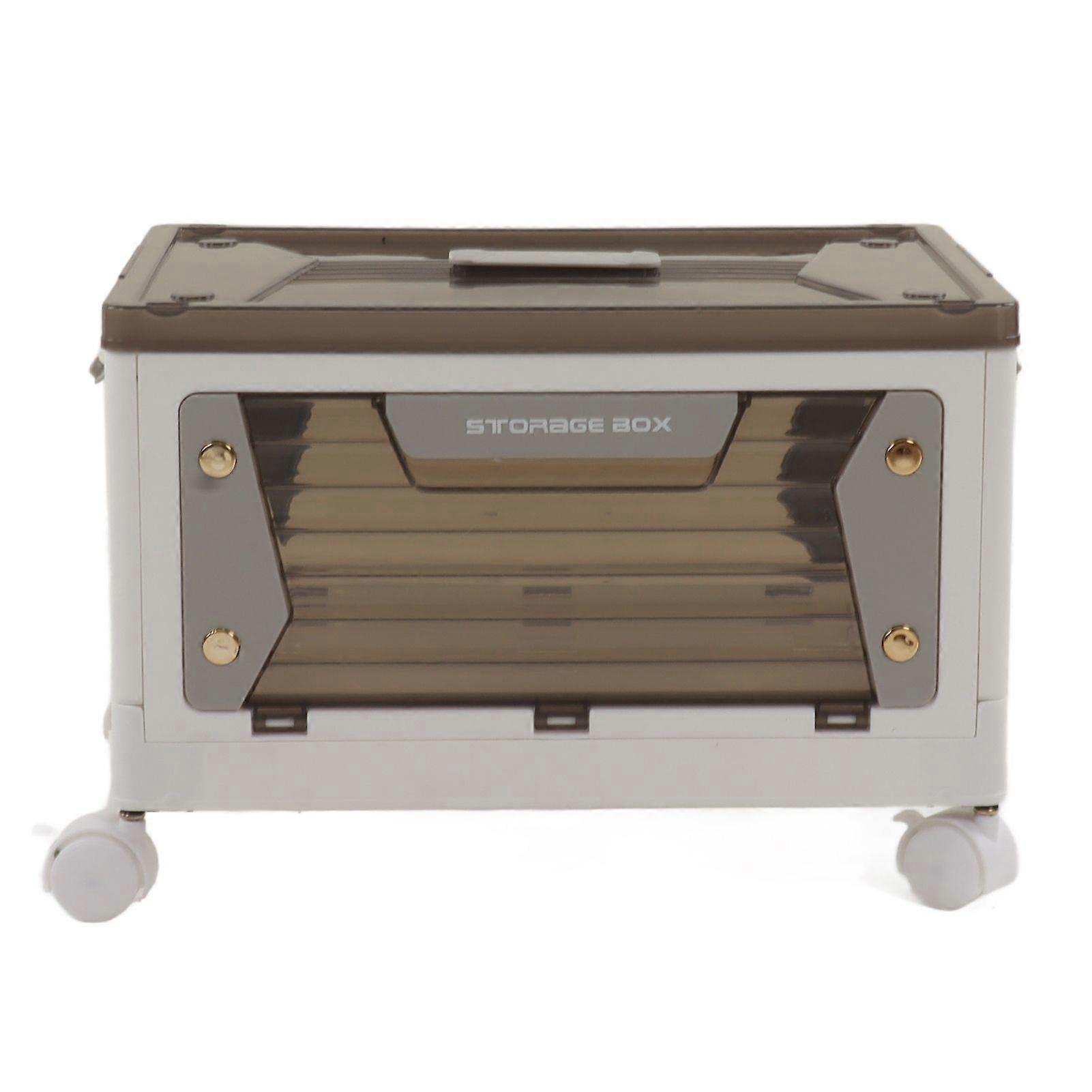 Stackable Folding Storage Box Bin with Bottom Wheels Foldable Storage Organizer Container 1 Layer