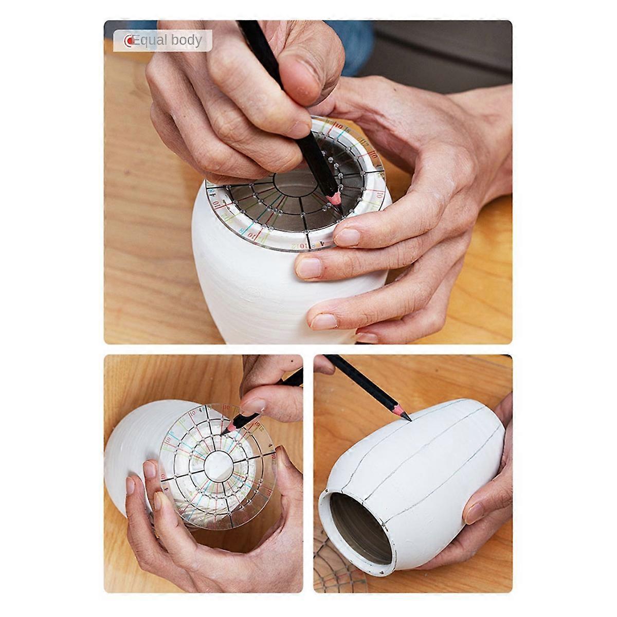 Acrylic Round Aliquot Drawing Line Ruler Clay Engraving Marking Ruler Trimming Center Point Auxilia