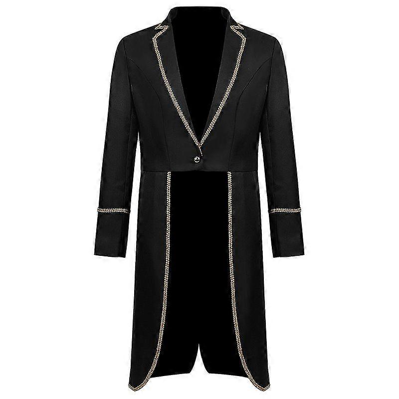 Men's Steampunk Vintage Tailcoat Jacket Gothic Victorian Frock Coat Uniform Halloween Costume