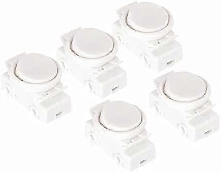 OJ-336 5 Pack 2A 250V Flush Mount Rocker Switch with Ring and Rocker White