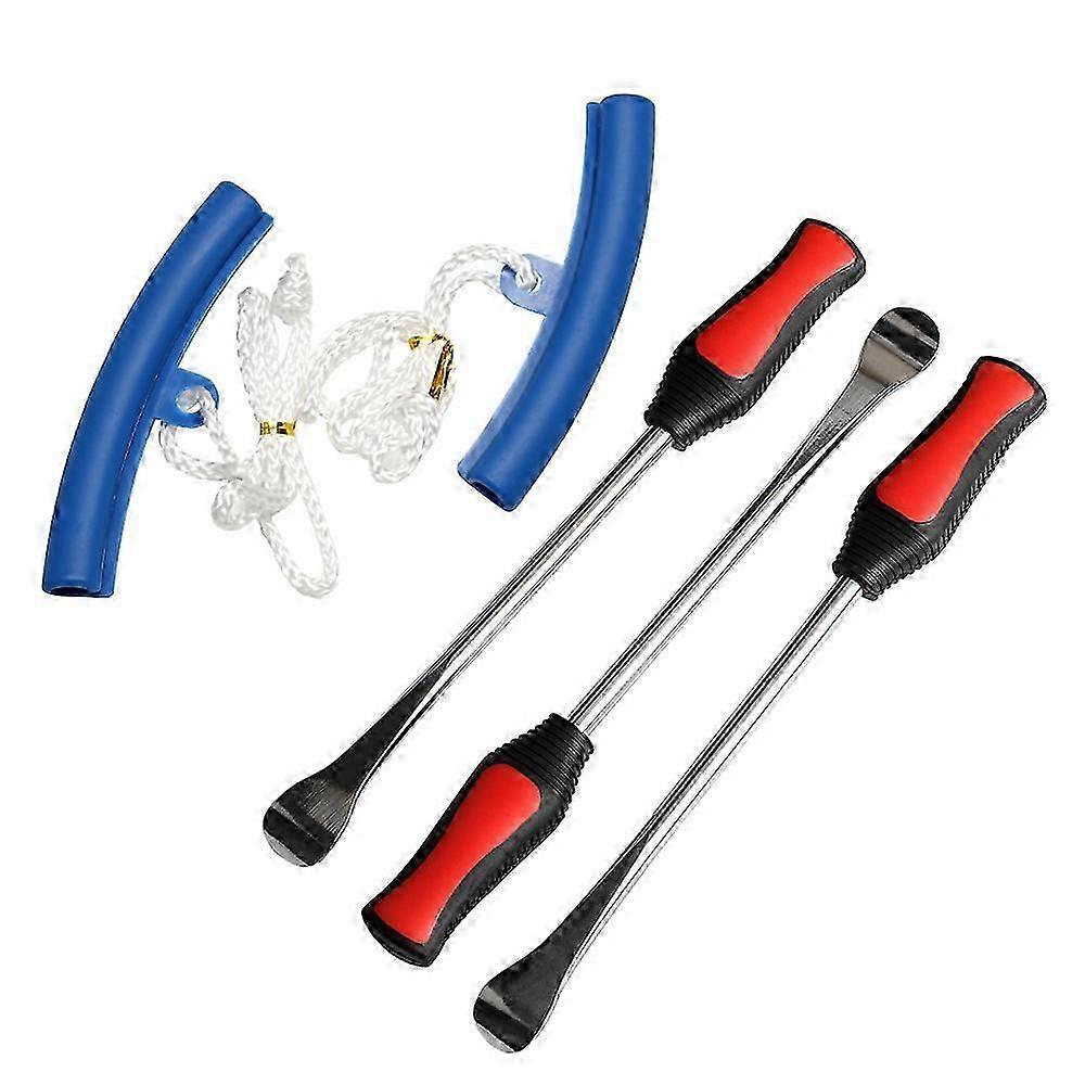 5pcs Tire Change Tool Set with Tyre Spoon Lever Tools and Rim Protector Sheaths for Motorcycle and Car