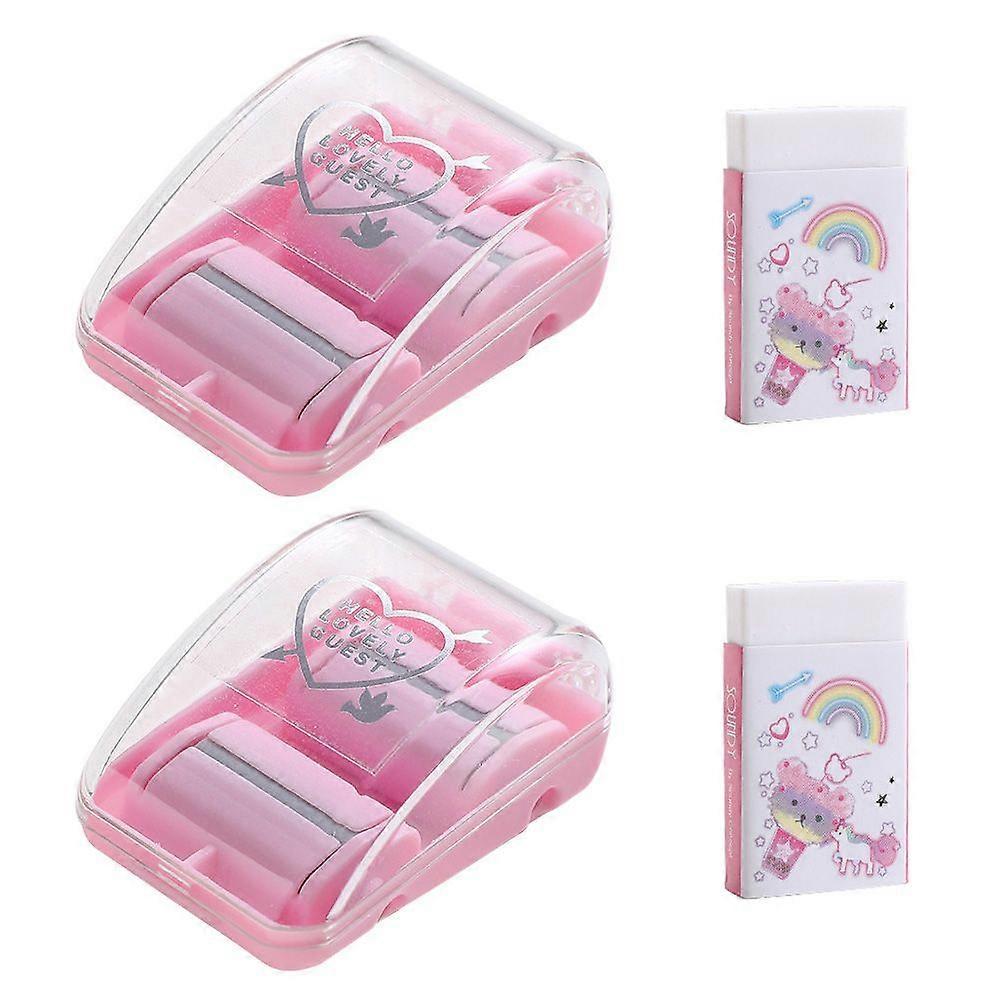 2 Sets of Household Eraser Rollers Mini Eraser Cleaners Desktop Crumb Collectors