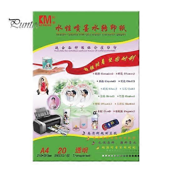 5 Sheets Clear A4 Size Waterslide Inkjet Decal Water Transfer Printing Paper