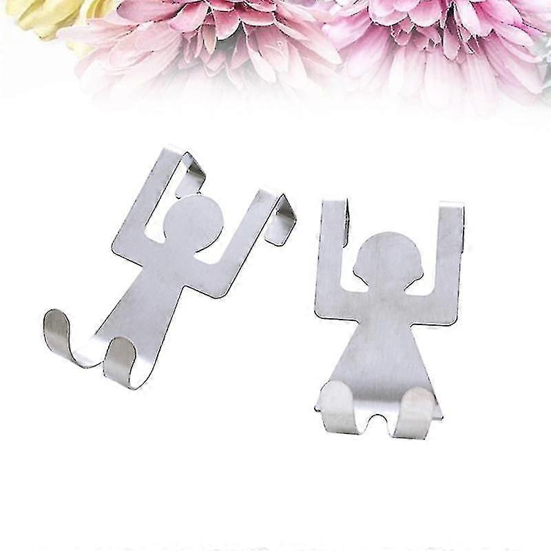 2pcs Humanoid Door Back Hooks Creative Cabinets Door Back Bag Cloth Hanging Hooks Storage
