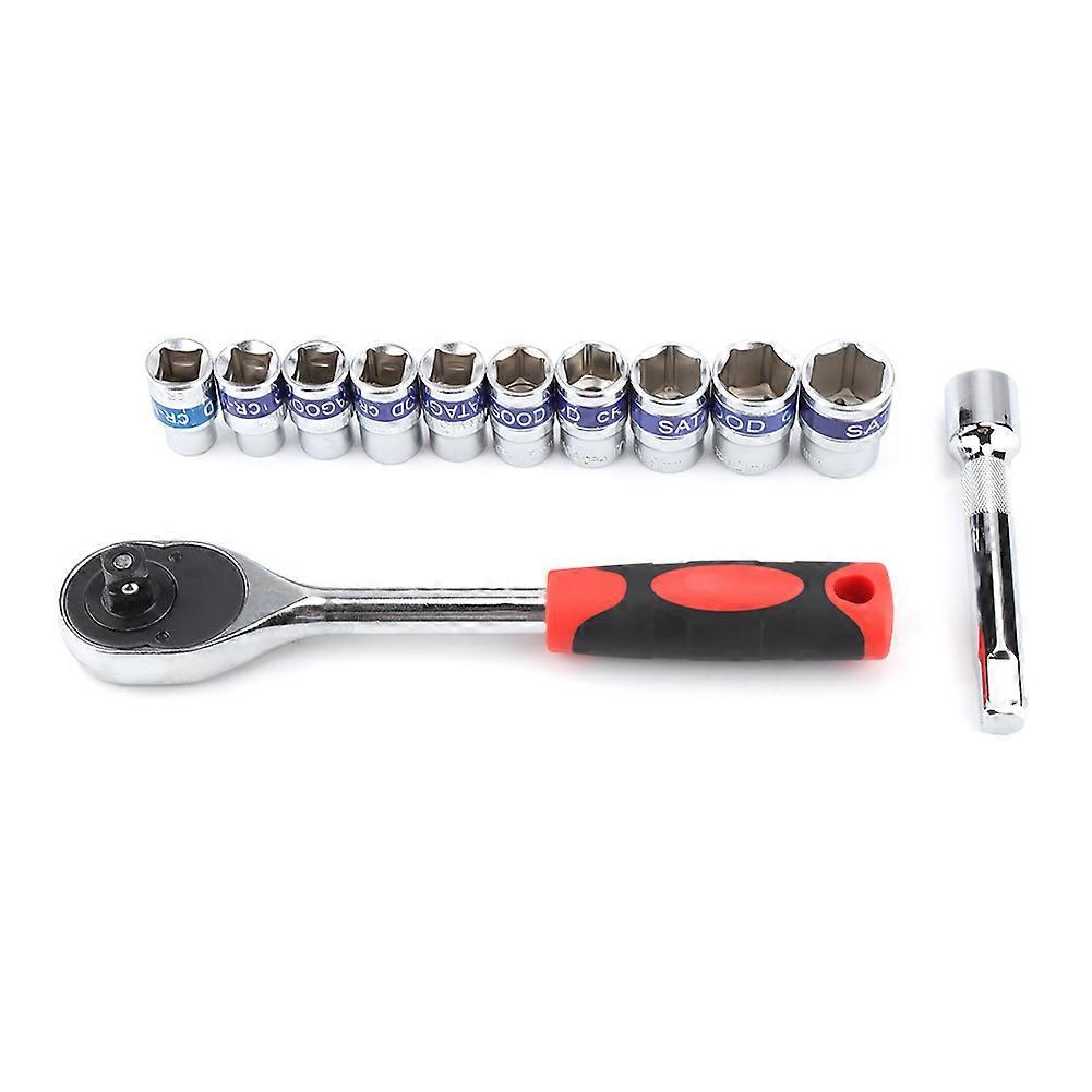 12pcs 1/2in Ratchet Wrench Socket Kit with Extension Rod, Professional Tool Set for Mechanics and DIY Projects