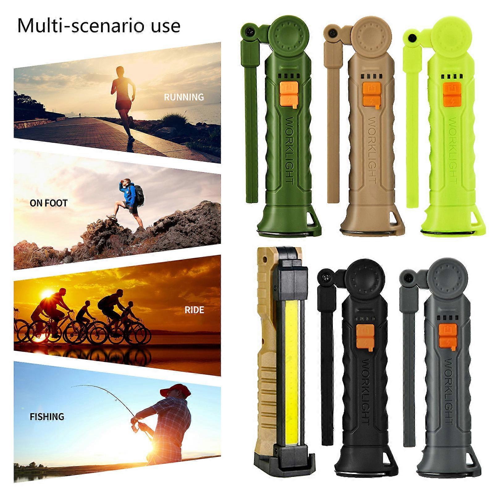 Handheld LED Work Light Flashlights with USB Rechargeable Battery for Outdoor Activity and Emergency Lighting Needs