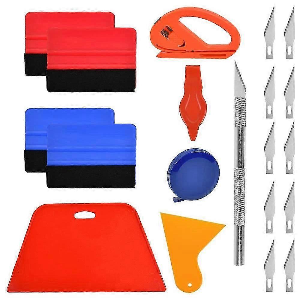 20 Pcs Car Vinyl Wrap Tool Kit, Wrap Squeegee Wallpaper Smoothing Tool for Car Wrapping and Install Wallpaper JP